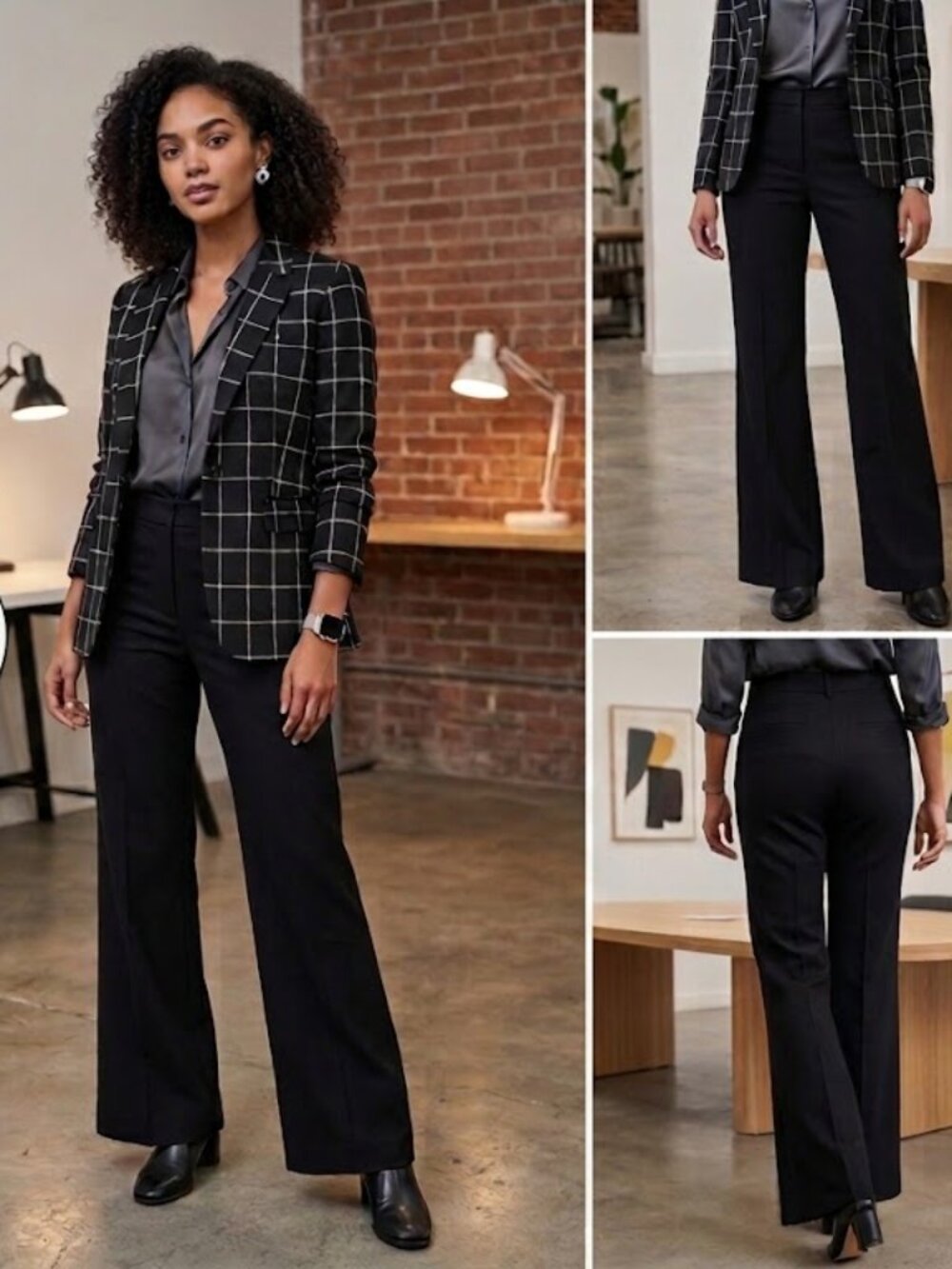 Vince Black Wool Blend Wide Leg Trousers Pants Size 2